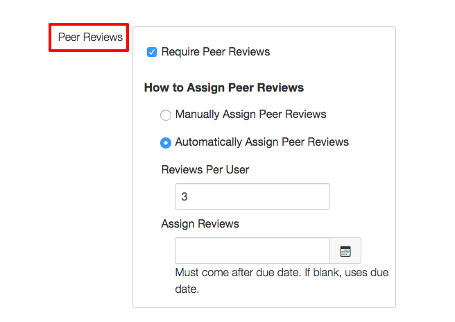 peer reviews option in discussions highlighted and made mandatory