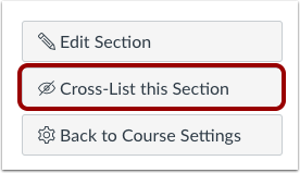 cross-list this section button highlighted