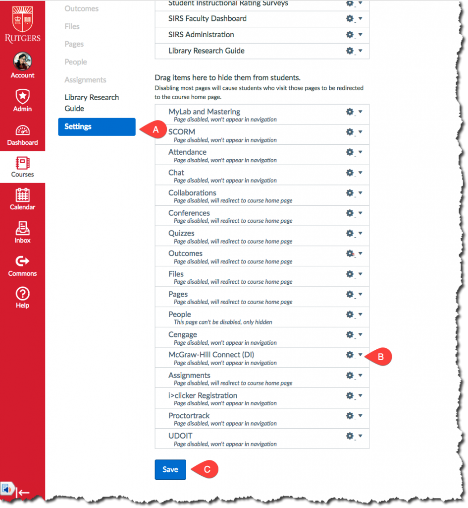 Enable McGraw-Hill Connect from Canvas Settings