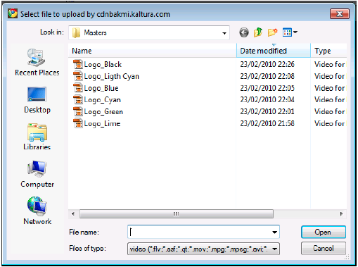 file select prompt for media upload