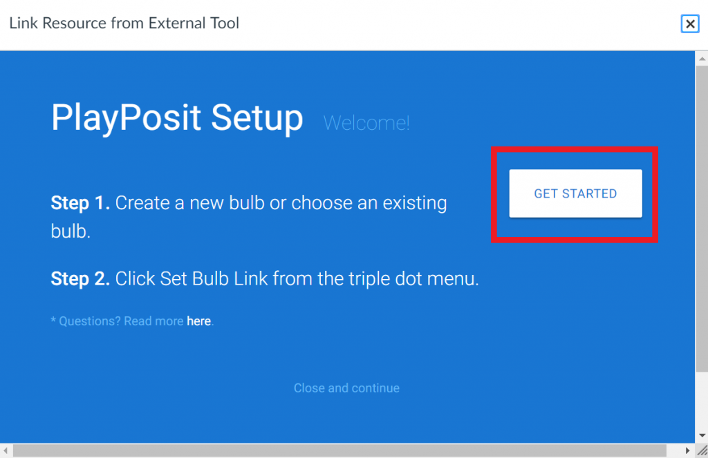 Link External Tool window with Playposit in frame