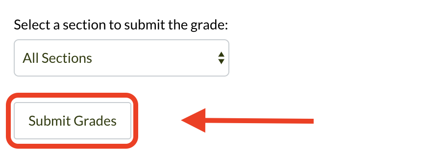 Submit Grades higlighted