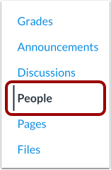 screenshot of people link in course navigation