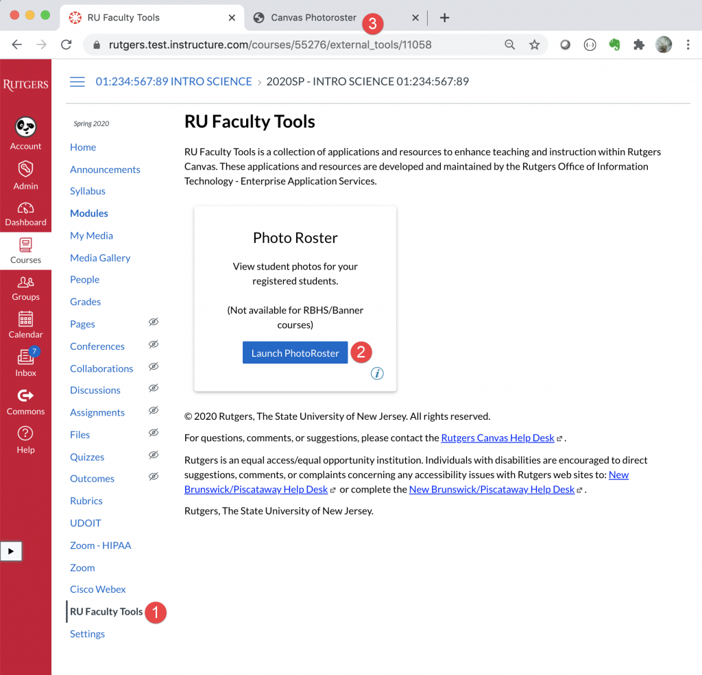 how to access photo roster in a Canvas course