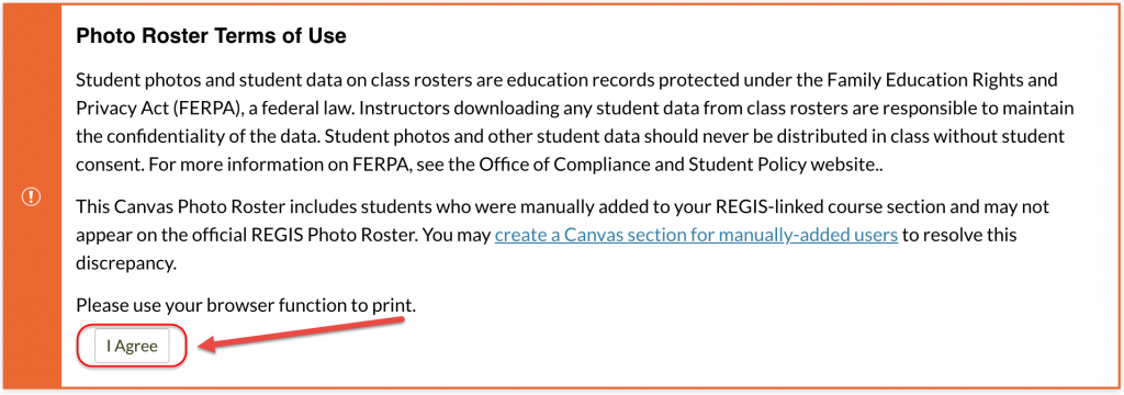 photo roster terms of use